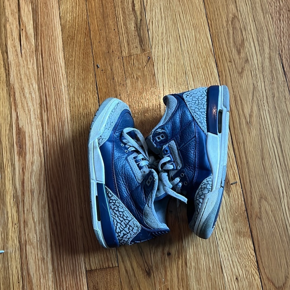 Nike air Jordan 3 Georgetown blue 5Y very worn - Picture 3 of 10